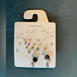 Maurices Elegant Black and Silver Earrings